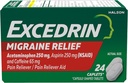 Excedrin Migrene Relief Caplete pentru a elimina simptomele migrenei - 24 număr