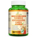 NutreeVit Organic Turmeric cu Ashwagandha & Ghimbir - 120 Capsule 