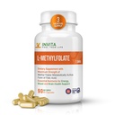 INVITA L-Metilfolat - Forta profesionala Folat de metil activ - 5-MTHF Supliment pentru energie, Mood & Immune Support - Non OMG, Gluten Free, No Fillers (7,5 Mg)