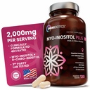 Omnibiotics Myo-Inositol & D-Chiro Inositol Supliment cu 40:1 Raport pentru Echilibrul hormonal pentru femei - Femei Supliment pentru a sprijini sanatatea reproducerii si functia ovariana. NeGMO - 120 capsule Vegane