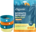 Mosquito Cliganic Repelent Microfiber Bratele (10 Conte) - pentru adulți și copii, DEET Free Wristbands