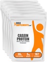 BulkSupplements.com Pudră de proteine cazeină - Micellar Casein Powder, Proteină slow digesting - fără aromă și gluten, 30g per Serving, 1kg (2,2 lbs) (Pachet de 5)