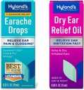 Bundle of Hyland's Earache drops 0.33 Fl Oz and Dry Uresh Relief Oil, Relieve Ureche Iritation Rapid, for Itchy and Dry Iritated Ears, Ages 2 and up, Day and Night Drops, 0.5 Ounce