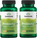 Swanson Probiotic pentru Digestive Health GI Tract Immune Support Travelers Suport 20 Miliarde CFU cu prebiotic FOS 60 Veggie Capsule (Caps) (2 ambalaj)
