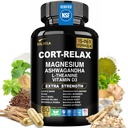 Super Calm Cortizol Supliment cu Magneziu Glycinate, Ashwagandha KSM-66, L-Teanină, Fosfatidilserină, Ginkgo Biloba & Lions Mane pentru calm, Focus, Claritate mintală, Relaxare, Somn, Energie