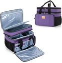 LUXJA 2 Layers Medicine Bag cu Detaşabil Divider, Pill Bottle Organizator Potrivit pentru acasă sau de călătorie utilizare, violet