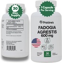 Fadogia Agrestis 600MG 30-zi de aprovizionare Nutriție Sport Testosteron Boosteron Support Capsule - Clădire musculară și de sprijin de sprijin supliment extract de vitalitate - Gluten gratuit - non-GMO