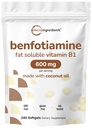 Micro Ingrediente Vitamina B1 Benfotiamină 600 mg Per Serving, 240 Softgels ulei de cocos 