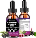 Sirop organic de afine, picături de lichid Vitamina de afine C şi zinc pentru adulţi, 11- in- 1 Sambucus Black Elderberry Tincture w/ Vitamina D3, Sea Moss Black Seed, Suplimentul de suport imun pentru afine
