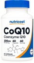 Nutricost CoQ10 200mg, 60 Capsule vegetariene, 60 Servings - Absorbţie ridicată, vegetariană, non-GMO, Coenzima Q10