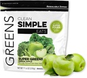 Curate simplu Mănâncă Super Verzi Pulbere, Verzi naturale aromate Pulbere cu Chlorella, Spirulina, Superfoods & Prebiotic Fiber, Nu Ingrediente artificiale, Gluten gratuit, Green Apple Aroma, 30 Serviri