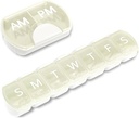 2 Pack (Weekly & Daily), 2 ori pe zi (AM/PM) + 7-Day Pill Organizator, Vitamin Planner, Set de pastile de mare capacitate, Pastile de călătorie caz de medicamente/Vitamins / uleiuri de pește / suplimente, alb