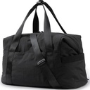 BAGSMART Gym Bag pentru femei, Carry on Weekender Overnight Bag, Saci de călătorie Duffel cu Trolley Sleeve, Personal Post Travel Bag Tote Bag de antrenament Dance Bag (Black,Medium)