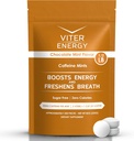 Viter Energy 40mg Cafeine Mints - Sugar Free, B Vitamine, Vegan, Boosts Fast Energetic Alert Focus, Pastile Nootropice Supliment cofeinate (Chocolate Mint Flavor, 8oz, Bulk Bag)