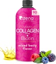 Zena Nutritie lichid Colagen Peptides și Biotin, 2500mg Verisol Bioactive Colagen Peptides, 5000mcg Biotin, Păr, Piele, Nail Supliment pentru femei și bărbați, mixt Berry, 90 Serviri, 30 fl oz