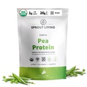 Sprout Living Organic Pea Proteine Powder, Nearomated, 20 Grams de plante Pe bază de proteine organice pulbere fără îndulcitori artificiali, non-GMO, Vegan, Gluten Free (1 lira, 19 serviri)