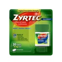 Zyrtec 24 Ore Suplimente de urgenţă pentru alergie, 10 mg HCl Cetirizină Medicamente antihistaminice pentru alergii, 30 oc
