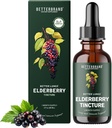 Betterbrand BetterLungs Elderberry Tincture Supliment alimentar - toate naturale fără zahăr non-GMO vegetarian pentru suport imunitar de iarnă (30 zile)
