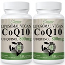Liposomal CoQ10 800mg Ubichinol Softgel, Max Absorbtion Ubichinol Cozyme Q10, Ubichinol CoQ10 Supliment pentru antioxidant, Heart Function & Energy Production, Pure CoQ10 800mg, 120 Vegan Softgels