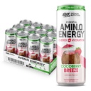 Optimum Nutrition Amino Energy Sparkling Hydration Drink, Electroliti, Cafeina, Amino Acids, BCAAs, Sugar Free, Cocoberry Breeze, 12 Fl Oz, 12 Pack (Packaging May Vary)