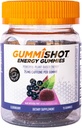 GummiShot Energy Gummies, 1125 mg de plante-based Cafeina Chews pe sticla, Boostere de energie de lungă durată, Elderberry (15ct)