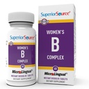 Superior Source Women?s B Complex - Supliment de sprijin energetic pentru femei - Multivitamine cu vitamina B12, vitamina B3 & More - B Suplimentul de vitamine SIDA Heart Health - 60 Tablete sublinguale de dissolvire