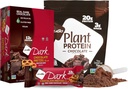NuGo Ciocolata intunecata Pretzel w/SS, 12g Vegan Proteina, Gluten gratuit, Kosher Pareve, non-GMO, 12 Conte si Nugo Plant Proteina pulbere, Ciocolata, 20g Proteina, 3g zahar, 25 Serviri