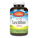 Carlson - Lecitină, Non-GMO, 1200 mg, Funcţia sistemului nervos şi hepatică, Lecitină de soia nealbită, 100 Softgels