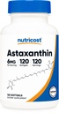Nutricost Astexanthin 6mg, non-GMO și gluten gratuit, 120 Softgels (4 lună de aprovizionare)