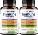 10 din 1 supliment de sprijin imun Booster cu Elderberry, Zinc, Echinacea, Turmeric, Lactobacillus Acidophilus, pentru adulţi (2 ambalaj)