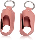 HURRISE 2pcs Astm Inhaler Holder, Inhaler Holder Keychain, Portable Storage Protective PU Leather Carabiner Clip - Versatile Usage, Stilish and Design for Travel