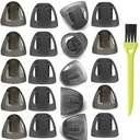 20Pack-uri mici 6mm de ajutor auditiv Domes Smoky Sfaturi gri pentru GN Resound confortabil pentru fit BTE deschis Sound amplificator de sunet PSAP Kit invizibil (Small) cu 1 Brush