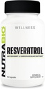NutraBio Resveratrol Supliment, 500mg - Antioxidant natural pentru a ajuta la lupta împotriva radicalilor liberi și de a sprijini imbatranire sanatoasa, 90 capsule