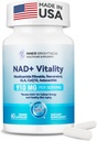NAD+ Supliment pentru femei, cu 900MG Nicotinamidă Ribozidă (NR), Resveratrol, CoQ10, Acid alfa-lipoic, Astaxantină - Suporturi Energie Cellulară & Reparații, Îmbătrânire Sanatos - 60 Capsule vegetariene