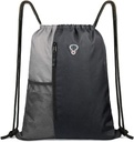 BeeGreem Grey Sport sac drawring rucsac de string sac pentru bărbaţi Femei sala de sport rucsac cu apă sticlă Mesh buzunare şi două Zipper buzunare 16" x 20"