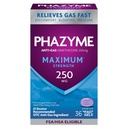 Phazyme Maximum* Concentraţia Anti-Gas 250 mg Simethicone Gas Relief pentru adulţi, Geluri Rapide Ușurate, Presiune & Disconfort, 36 Conte