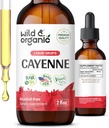 Cayenne Cayenne Pepper Tincture - Capsaicina Suplimente pentru suport digestiv - Cayenne Pepper Extract lichid - Vegan, Picături fără alcool - 2 fl oz