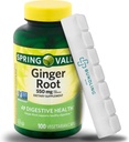 Rădăcină de ghimbir 550 mg, Capsule vegetariene - Supliment alimentar - 100 Număr - (Include Bonus Organizator) - 1 ambalaj