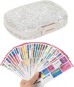 Organizator de pastile cu etichete Bling Pocket Pilula caz cu Stickers Travel Medicine Kit Deţinătorul de mici pastile cutie container portabil mini medicament depozitare (White & 300 Etichete)
