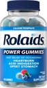 Rolaids Power Gummies, Relief rapid de pirozis ocazional și acid indegestia, Supliment alimentar, Berry neted, 54 gume