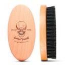 Perie de păr Bristle Barbă pentru bărbați, Perie de buzunar de călătorie bărbați din lemn mic Beard moale (Craniu)