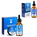 Kit de creștere barbă santalwood cu 2X Biotin pentru bărbați și ulei de creștere barbă, ingrediente naturale și grosimi faciale de creștere a părului