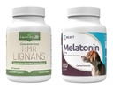 Lignans pentru viata si K9 Selectaţi Bundle de îngrijire a animalelor de companie - HMR Lignans 20mg, 90 capsule - Melatonina & 3mg, 120 Unt de arahide tablete aromate - Multivitamine Dog Wellness Supliment Tratează - Dimensiune medie câine rasa