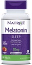 Natrol Melatonina somn Concentraţie maximă rapid dizolva aromă de căpşuni 10 mg 60 comprimate (Pachet de 2)