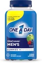One A Day Mens Multivitamine Gummies, Multivitamine pentru barbati cu vitamina A, C, D, E, Calciu & Mai mult pentru a sprijini functia musculara sanatoasa, Gume, 230 Conte