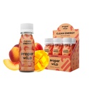 Shoturi adecvate de energie Wild Vegan, cu L-Teanină, și Cafeina organică, Clean Plant based Energy Drink, Gluten-Free, OMG-Free, lactate-Free, Stevia-Free, Soy-Free, Peach Mango, 2.5 Fl Oz, 6 Pack
