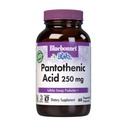 BlueBonnet Nutrition Acid Pantotenic 250 mg Daily Vitamina B5 Supliment pentru energie celulară pentru femei și bărbați - Vegan, gluten-free, non-GMO - 60 capsule vegetale