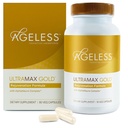 AGELESSTM: Capsule UltraMAX GoldTM, Supliment anti- imbatranire HGH pentru femei, incetineste imbatranirea celulara, sustine sanatatea imuna, Skin Tone mai netezite si somn resorativ, Managementul greutatii, 90 capsule