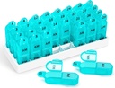 Zoksi lunar Pill Organizator 2 ori pe zi, 30 zile Pill Box Organizator Am Pm, zilnică caz Pilula cu 32 Compartimente mari pentru fiecare zi, Portable Pastile Container pentru vitamine și medicamente (Cyan)