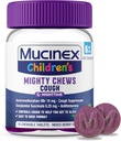 Mucinex pentru copii puternic Chews noapte copii tuse Medicina, Ușor de a doza Tuse Supressant cu Dextrometorfan, Copii de călătorie Medicina pentru tuse, mixt aroma Berry, 16 Tablete masticabile medicamentate